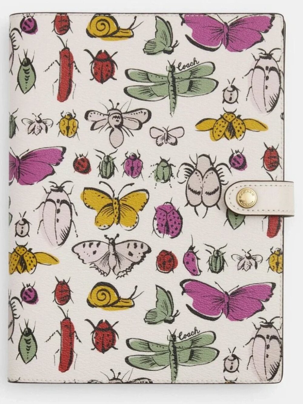 NEW Coach Creatures Notebook Planner CR422 Chalk Multi Butterfly Ladybug Snails